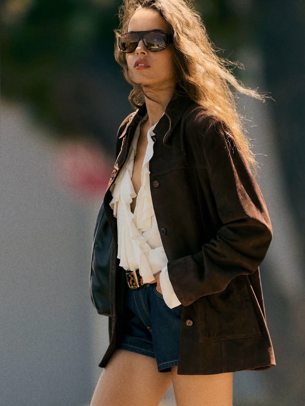 REFORMATION Veda Lincoln Suede Shirt Jacket S